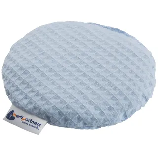 Medi Partners Kirschkernkissen 180g rund 15cm 100% Baumwolle Wärme + Kältetherapie Blau Waffel