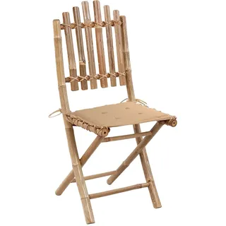 vidaXL Klappbare Gartenstühle 2 Stk. mit Kissen Bambus - Beige