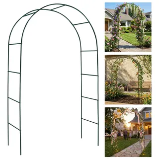 Pergola-Dorn aus Metall, für den Außenbereich, Blumen-Garten, Rankgitter aus robustem Stahl, für Kletterpflanzen, Hochzeitsdekoration, 2,8 m H x 1,2 m B, Dunkelgrün