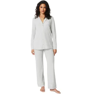 Amazon Essentials Damen Schlafanzug-Set Baumwollmodal langärmliges Hemd und Lange Hose