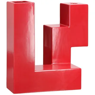 Gilde "Kerzenleuchter-Vase Patras", rot