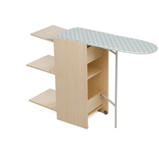 Foppapedretti 9900303303 Myhome Stir8 Tisch mit Regal und Bügelbrett zum Einklappen, Natur, aus Pappelholz