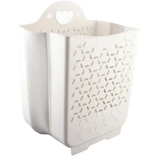 Wäschekorb faltbarer, Zusammenklappbarer Wäschekorb zum Aufhängen, PP Wandmontage faltbarer Wäschekörbe für Wäsche, Schlafsaal, für Zuhause, Garten, Aufbewahrung (Großes Weiß)