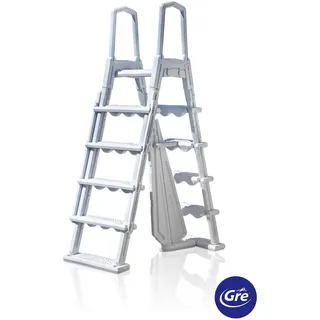 Gre Poolleiter , Weiß , Kunststoff , 65x196x109 cm , Freizeit & Co, Pools & Wasserspaß, Poolzubehör, Poolleitern