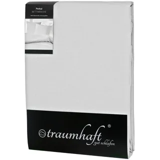 Traumhaft gut schlafen Perkal-Bettwäsche 2-teilig, Uni-Farben, in versch. Farben und Größen - Stone/80 x 80 cm, 155 x 220 cm