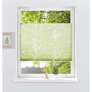 Plissee OTTO HOME "Anna" Gr. 8, grün, B:110cm H:130cm, Obermaterial: 70% Viskose, 30% Polyester, Plissees, Plissee, transparentes Ästemotiv, Bestseller, Für Fenster & Tür, Sonnenschutz, Topseller