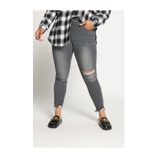 Skinny Jeans, 5-Pocket, Destroy-Effekte, Elastikbund, Fransensaum