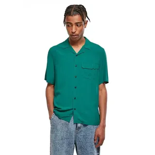 Urban Classics Viscose Camp Kurzarmhemd - Green - S