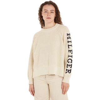 Tommy Hilfiger Damen Pullover Crew-Neck Sweater Strickpullover, Beige (Classic Beige), XL