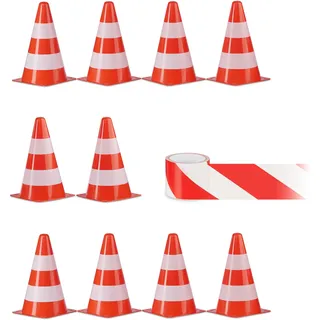 Relaxdays Pylonen 10er Set 22,5 cm Orange