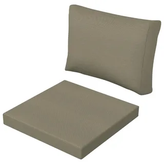 Sitz-Und Rückenkissenset , Taupe , Textil , 8-teilig , Füllung: Polyester,Polyester , quadratisch , 72x78x48 cm , pflegeleicht, hochwertige Qualität, formstabil, langlebig, für den Außenbereich geeignet, UV-beständig, wetterfest , Heimtextilien, Wohntextilien, Sitzkissen