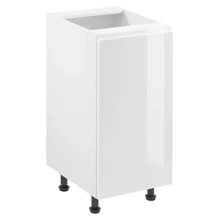 ARBOR Unterschrank mit einer Tür – Breite 40 cm, Hochglanzweiß/Weiß, Ausführung links - Weiß