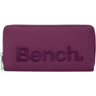 Damen Geldbörse Bench Große XXL Portemonnaie Brieftasche Reißverschluss Clutch, Farbe:Lila