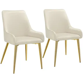 Tectake Polsterstuhl Avane Textil beige 2er Set