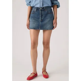 Jeansrock LEVI'S "ICON SKIRT", Damen, Gr. 30, phoenix rising skirt, Web, Obermaterial: 100% Baumwolle, kurz, Röcke Jeansrock, mit Used-Effekten und ausgefransten Kanten