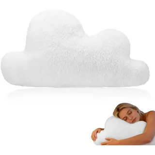 RANJIMA Kuschelkissen, Wolke Bodenkissen Kuschelkissen Stern Flauschiges Dekokissen Kissen Wolkenform Kissen Stoff Plüschkissen für Sofa Bett Stuhl Dekoration Geschenke für Mädchen und Frau,Weiß