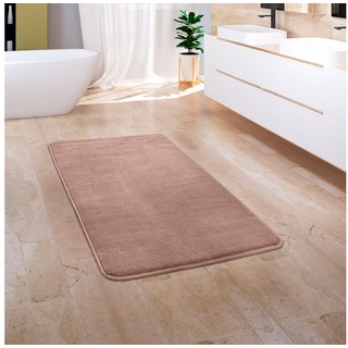 Paco Home Badematte Badteppich Badvorleger Flauschig Memory Foam 3D beige