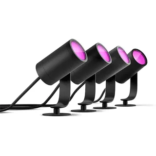 Philips Außenleuchte LED 590 lm 4er Set schwarz