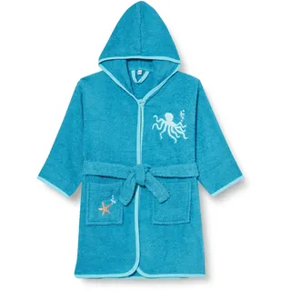 Playshoes Unisex Kinder Frottee-Bademantel Morgenmantel, Meerestiere, 110/116
