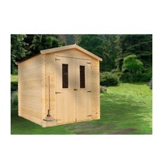 Timbela Holz-Gartenhaus M343C+M343G 3,53 m2 mit kleinen Fenstern und Boden