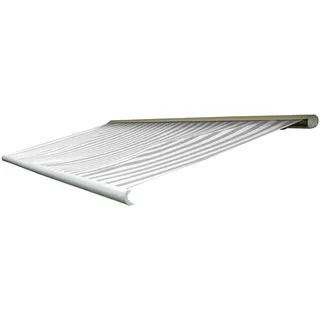 Mendler Ersatz-Bezug für Markise T123, Vollkassette Ersatzbezug Sonnenschutz 4,5x3m Polyester grau-weiß - Grau