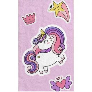 damaloo Kinderhandtuch 30x50 cm aus Baumwolle – Gästehandtuch mit Einhorn & Stern Motiv – Kleines Handtuch für Jungen & Mädchen – Händetuch oder Waschlappen für Kinder
