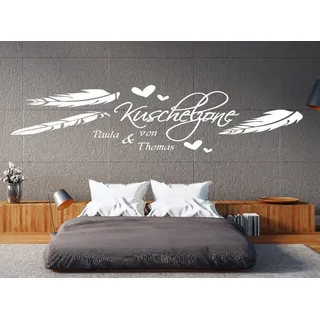 pk97 180 cm Wandtattoo Schlafzimmer Wandtatoo Wohnzimmer Wandtattoo Name Kuschelzone mit Wunschnamen (B180 x H49 cm)