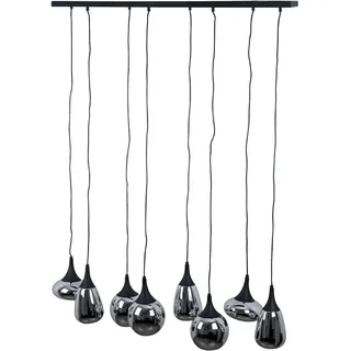 Trio Lumina 8-flg. 60 cm oval Metall Schwarz matt, Glas Chrom bedampft