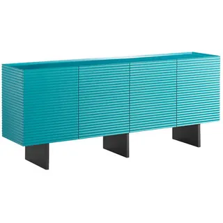 Kawola Sideboard Lynn Blau Holz , Metall , Nachbildung , 2 Fächer , Rechteckig , 180x75x40 cm , Kleinmöbel, Kommoden, Sideboards