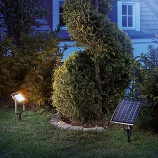 esotec Solar Wand- und Bodenstrahler Power Flood in Flutlicht warmweiß 102701