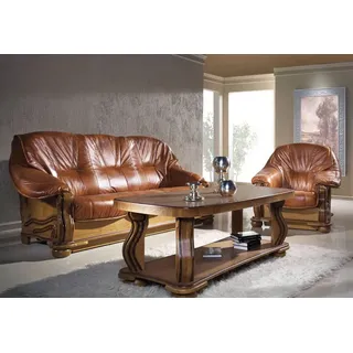 Garnitur 3+1 Sitzer Couch Sitz Polster Garnituren Set 100% Italienisches Leder