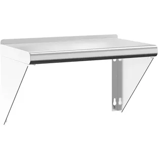 vidaXL Wandregal 50/30/31 cm aus Edelstahl Silbern , Silberfarben , Metall , Rechteckig , 50x31x30 cm , Wohnzimmer, Regale, Wandregale