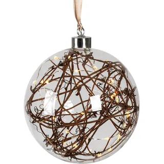 Star Trading Glaskugel"Glow", 30 warmwhite LED, ca. 14x15 cm, - Transparent