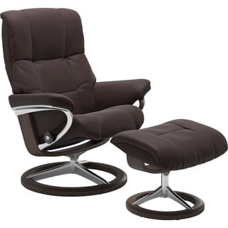 Stressless® Relaxsessel »Mayfair«, (Set, Relaxsessel mit Hocker), mit Hocker, mit Signature Base, Größe S, M & L, Gestell Wenge, braun