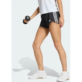 adidas Pacer Training 3-Stripes Woven High-Rise Shorts, Black/White, XS 3 inch