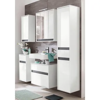 welltime Unterschrank »Siena« Griffloser Badschrank, Hochglanz mit Wechselblende, Breite 35 cm, weiß