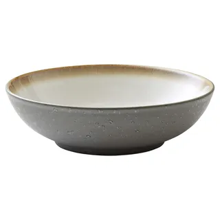 BITZ Salatschüssel, Schüssel/Schale aus Steinzeug, Spülmaschinenfest, Durchm. 24 cm, Grau/Creme