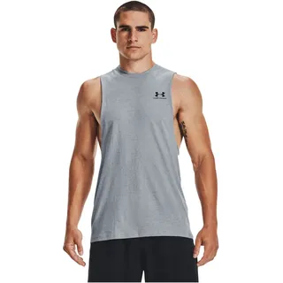 Under Armour Left Chest Cut Off ärmelloses T-Shirt Grau XL