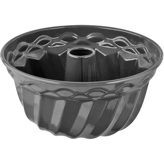 Dr. Oetker Gugelhupfform 22 cm EXCLUSIVE, traditionelle Backform für köstlichen Gugelhupf, Kuchenform mit Emaille-Versiegelung (Farbe: Grau-Braun/Crème), Menge: 1 Stück