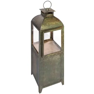 Laterne "Patina" aus Metall/Glas, grün, 68cm, 1 Stk.
