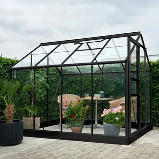 Halls Gewächshaus Popular 86 Schwarz 5 m2 inkl. Fundamentrahmen