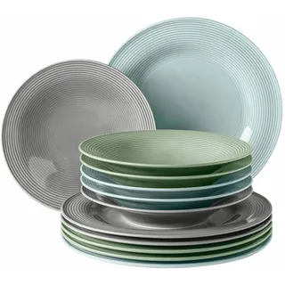 Seltmann Weiden Geschirr-Set »Tafelservice Beat Color Glaze 12er Set bunt«, bunt