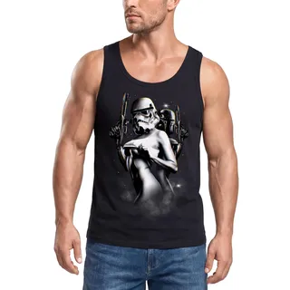Neverless® Herren Tank-Top Fantasy Sternenkrieger Blockbuster Parodie Printshirt Streetstyle Muskelshirt Muscle Shirt