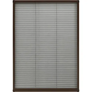 Insektenschutz-Plissee für Fenster Aluminium Braun 80x120 cm - Braun