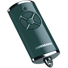 Hörmann Handsender HSE 4 BS (Frequenz 868 MHz, Hochglanz Anthrazit, Garagentorantrieb mit Chrom-Kappen, Batterien, Maße 28x70x14 mm, inkl. Schlüsselring) 4511573