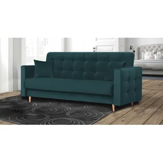 Modernes Wohnzimmersofa ANDA mit Schlaffunktion (Meeresblau - Kronos 04) - Türkis