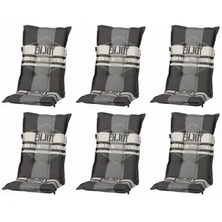 Madison 6x F331 Hochlehner Gartenstuhl Auflagen 120x50x8cm grau Grafik