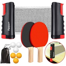 tischtennisnetz Tischtennis Set mit Netz Tischtennis Set Kinder tischtennisschläger Set mit Netz Ausziehbare Tischtennisnetze,6 Ping-Pong Bälle,1*Mesh Bag,tragbar Tischtennissets Spiel