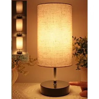 Nachttischlampe Touch Dimmbar, HSLighting 34.5cm Tischlampe Touch Dimmbare Glühbirne 3 Helligkeitsstufen Einstellbar Schreibtischlampe Tischleuchte für Nachttisch Schlafzimmer Lesen Wohnzimmem Bedside