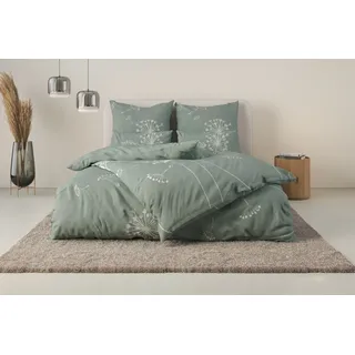 OTTO home Soucy Renforcé Grün 155 x 220 cm + 40 x 80 cm